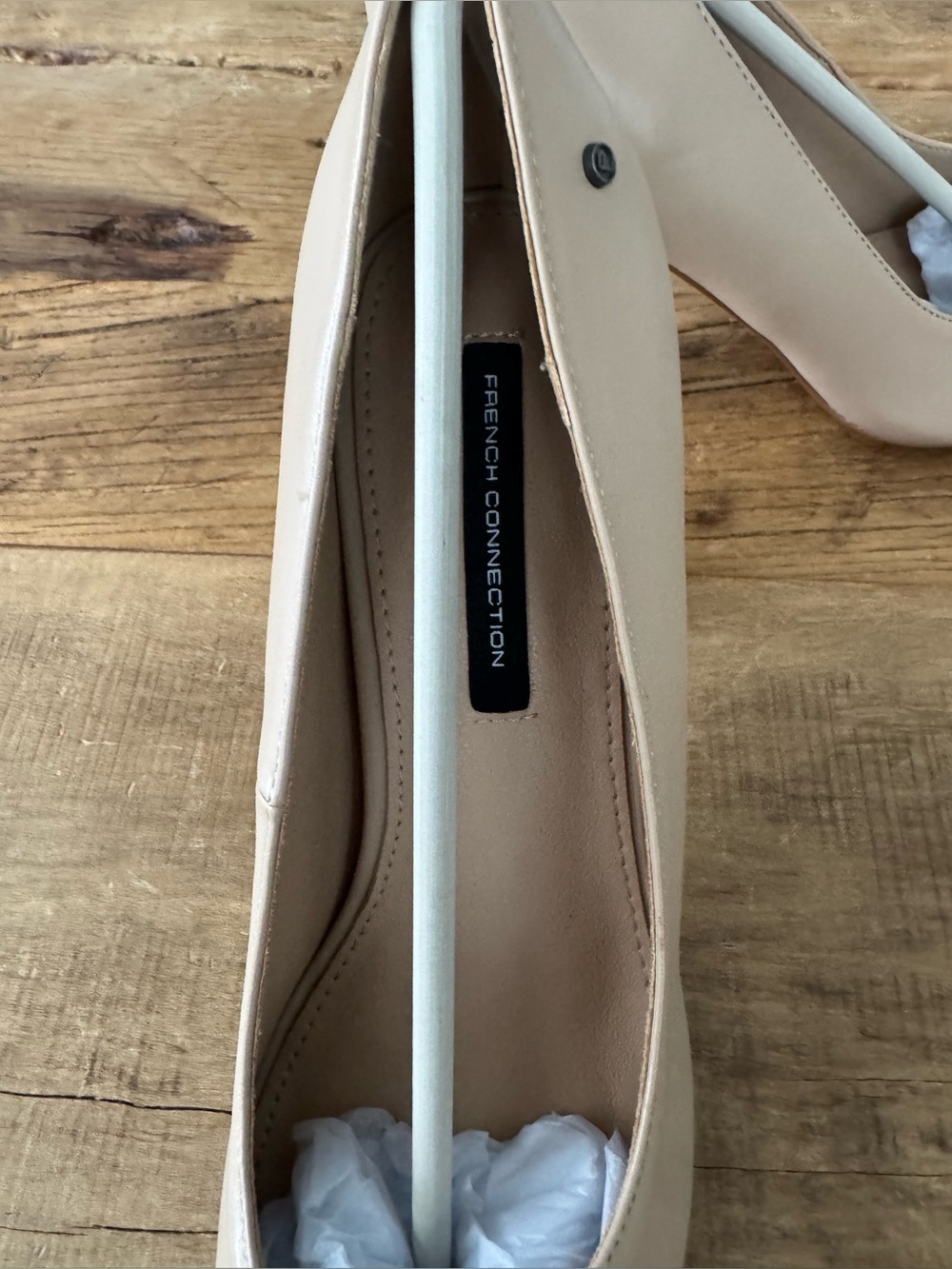 NEW IN BOX French Connection Nude Raven Pumps Flared Block Heel ~ size 10 - Picture 10 of 13